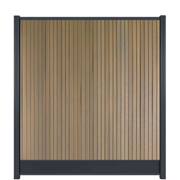 WPC (composiet) Fency Rhombus verticaal scherm 178 cm breed x ca. 200 cm hoog Coconut met antraciet onderplank