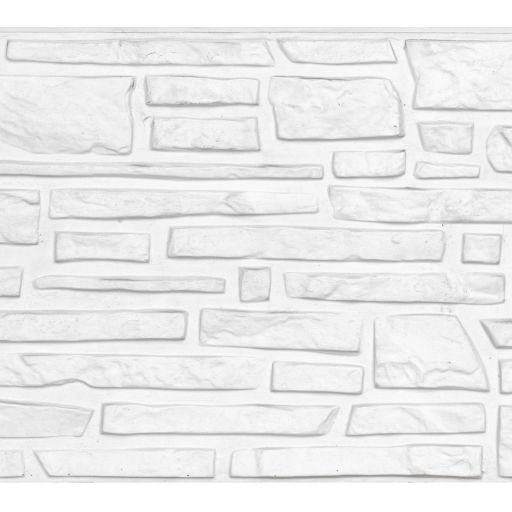 Berton©-motiefplaat smal wit/grijs H26 x D3,5 x L184 cm Rustico