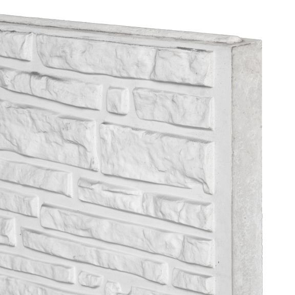 Berton©-motiefplaat smal wit/grijs H26 x D3,5 x L184 cm Rustico