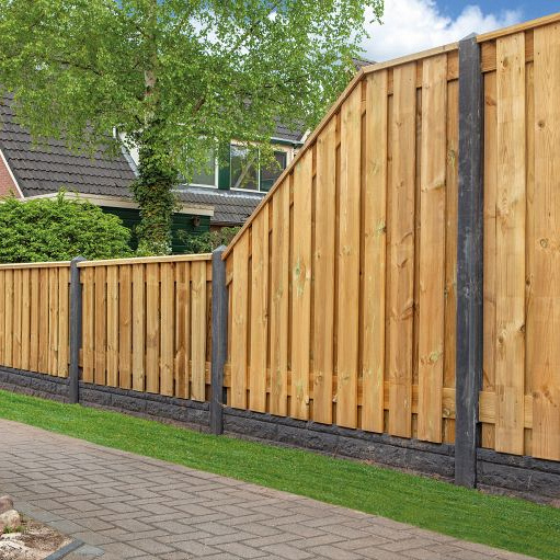 Tuinscherm grenen groen geïmpregneerd 21-planks (19 + 2) Enschede 180 x 180 cm