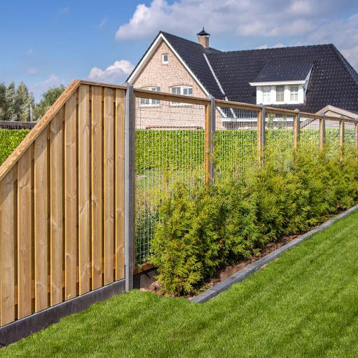 Tuinscherm grenen groen geïmpregneerd 21-planks (19 + 2) Enschede 180/90 x 180 cm verloop
