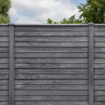 Berton©-motiefplaat smal antraciet H26 x D3,5 x L184 cm rabat-houtmotief