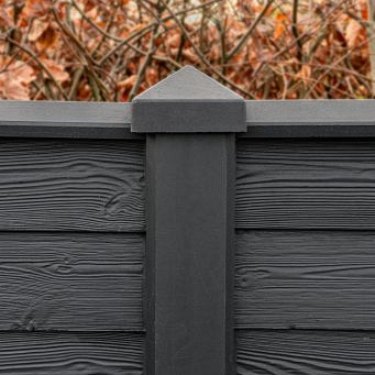 Berton©-sleufpaal Reest antraciet gecoat 115 x 115 x 272 cm eindmodel