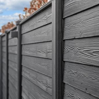 Berton©-sleufpaal Reest antraciet gecoat 115 x 115 x 272 cm eindmodel