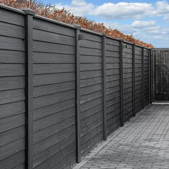 Berton©-sleufpaal Reest antraciet gecoat 115 x 115 x 272 cm tussenmodel
