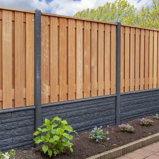 Berton©-paal Geul antraciet diamantkop 10x10x280 cm T-model