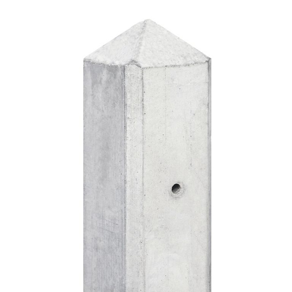 Berton©-paal Geul wit/grijs diamantkop 10x10x280 cm kabeldoorvoer