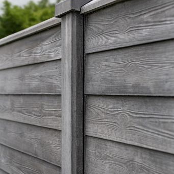 Berton©-motiefplaat smal antraciet H26 x D3,5 x L184 cm rabat-houtmotief