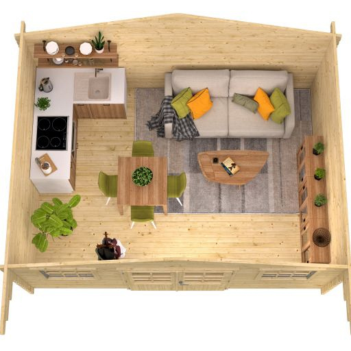 Blokhut - Tuinhuis Pavel | 44mm | vuren onbehandeld