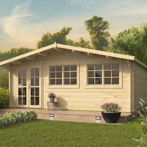 Blokhut - Tuinhuis Tova | 44 mm | vuren honinggeel geïmpregneerd