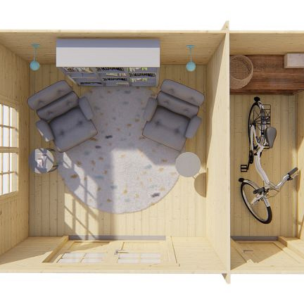 Blokhut - Tuinhuis Santander | 34 mm | vuren groen geïmpregneerd