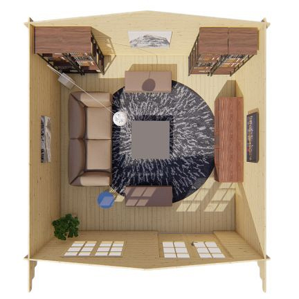 Blokhut - Tuinhuis Salamanca | 34 mm | vuren groen geïmpregneerd