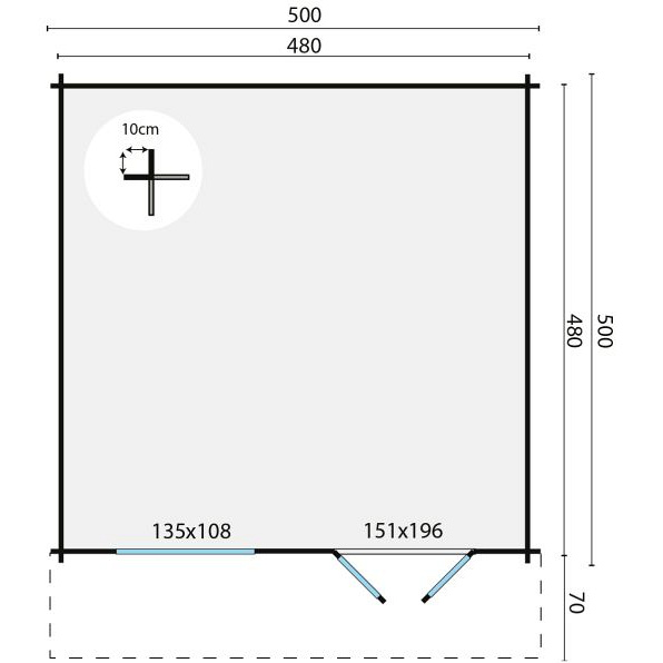 Blokhut - Tuinhuis Salamanca | 34 mm | vuren honinggeel geïmpregneerd
