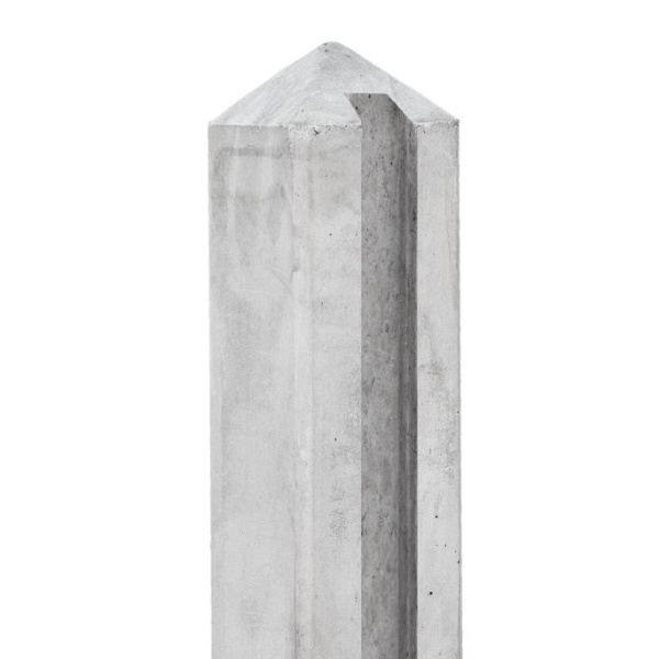 Berton©-sleufpaal Dinkel wit/grijs 11,5 x 11,5 x 278 cm eindmodel