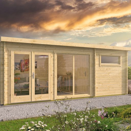 Blokhut - Tuinhuis Flow 2.0 | 40 mm | vuren grijs geïmpregneerd