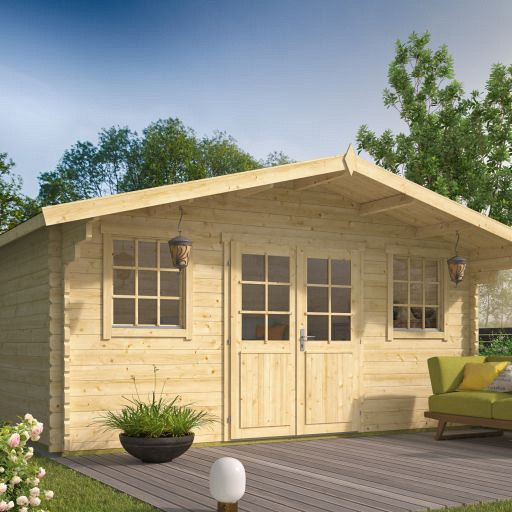 Blokhut - Tuinhuis Pavel | 44 mm | vuren honinggeel geïmpregneerd