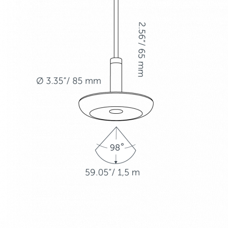 In-Lite Sway Pendant Ext 100-230V Black (Without Base)