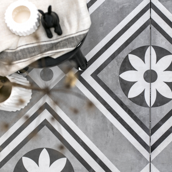 GeoCeramica® 60x60x4 Concreet Flower dec