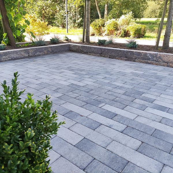 Longstone opritsteen 7 cm grijs/zwart
