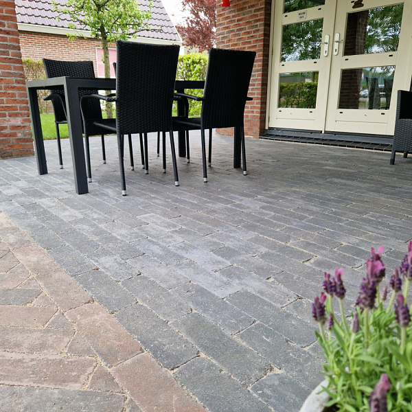 Antieke trommel longstone 7 cm antraciet