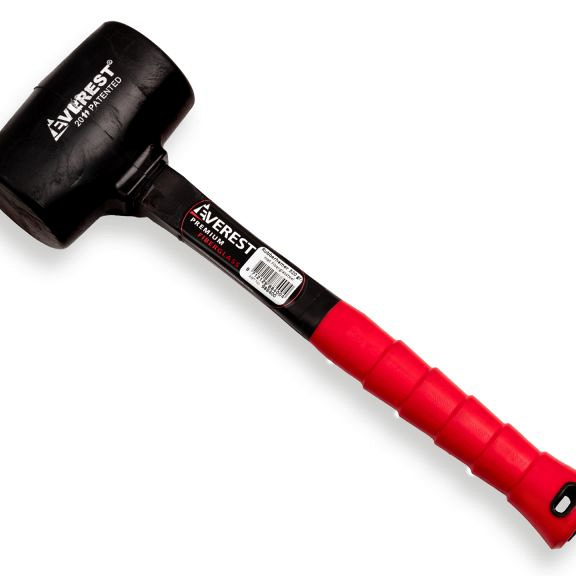 Rubberhamer EVEREST hard 90 shore 1kg, met fiberglassteel 38 cm