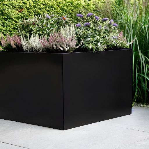 Plantenbak Vlak Grafietzwart 180x180x60 cm