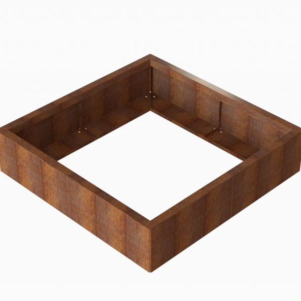 Plantenbak Module+ Corten 120x120x28 cm - CORTEN