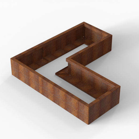 Plantenbak Module+ Corten 150x150x28 cm (60cm diep) - CORTEN