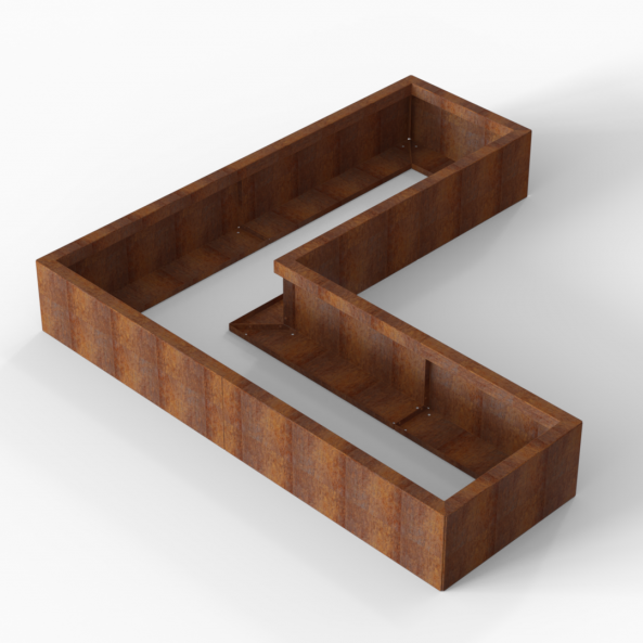 Plantenbak Module+ Corten 180x180x28 cm (60cm diep) - CORTEN