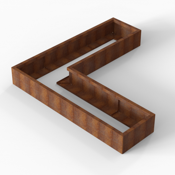 Plantenbak Module+ Corten 210x210x28 cm (60cm diep) - CORTEN