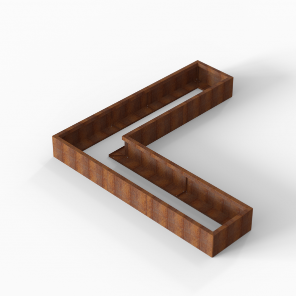 Plantenbak Module+ Corten 240x240x28 cm (60cm diep) - CORTEN