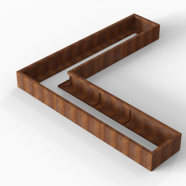 Plantenbak Module+ Corten 270x270x28 cm (60cm diep) - CORTEN
