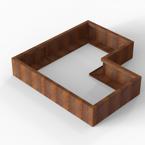 Plantenbak Module+ Corten 150x150x28 cm (90cm diep) - CORTEN