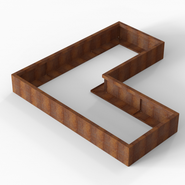 Plantenbak Module+ Corten 210x210x28 cm (90cm diep) - CORTEN