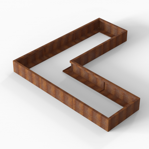 Plantenbak Module+ Corten 270x270x28 cm (90cm diep) - CORTEN