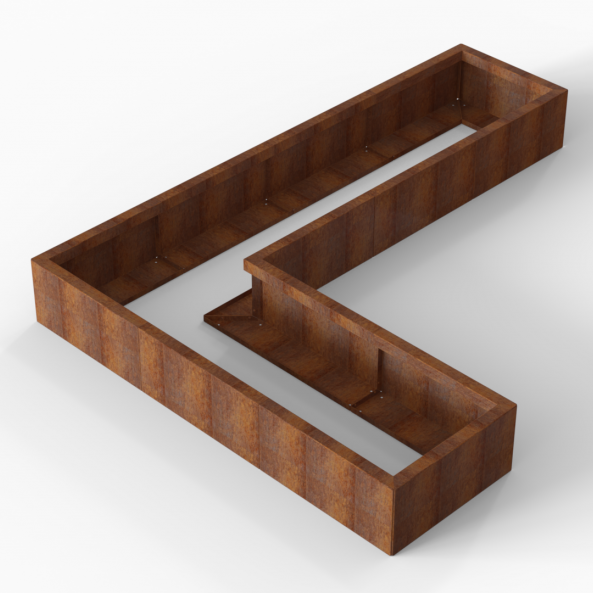 Plantenbak Module+ Corten 240x180x28 cm (60cm diep) - CORTEN