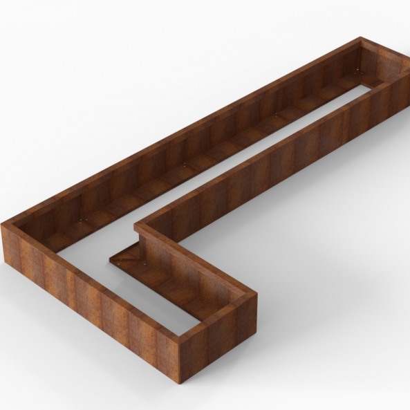 Plantenbak Module+ Corten 330x150x28 cm (60cm diep) - CORTEN