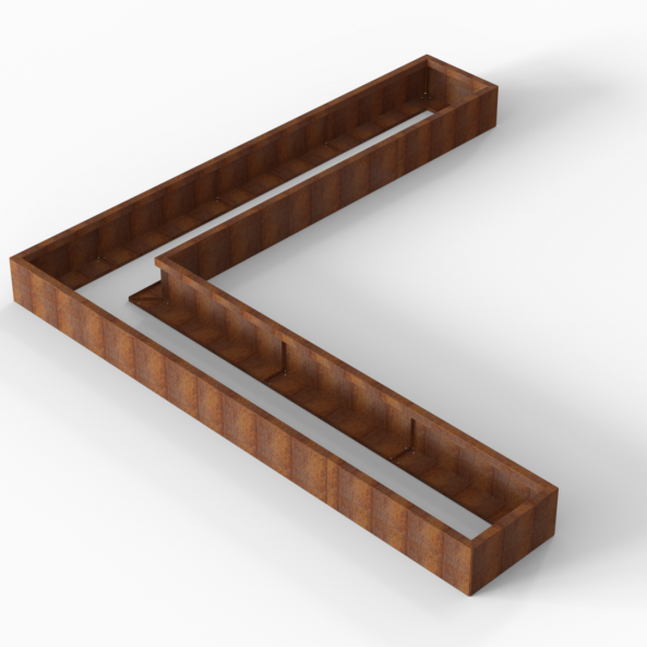 Plantenbak Module+ Corten 330x330x28 cm (60cm diep) - CORTEN