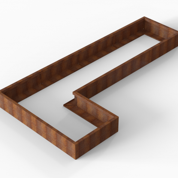 Plantenbak Module+ Corten 360x180x28 cm (90cm diep) - CORTEN