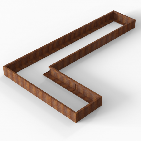 Plantenbak Module+ Corten 450x270x28 cm (90cm diep) - CORTEN