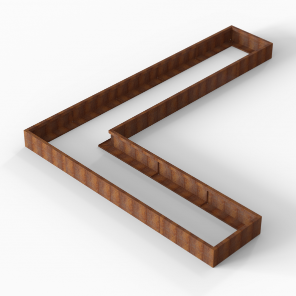 Plantenbak Module+ Corten 450x360x28 cm (90cm diep) - CORTEN