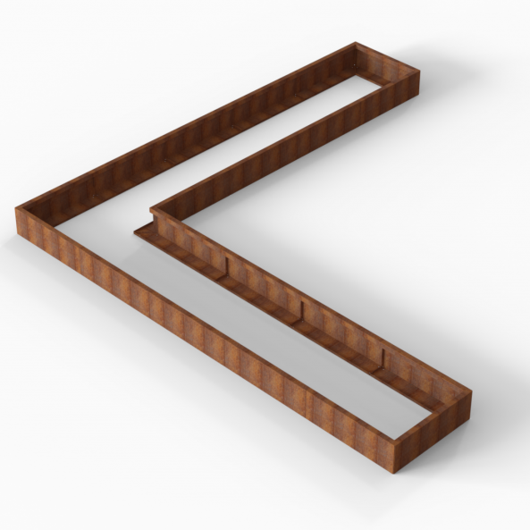 Plantenbak Module+ Corten 450x450x28 cm (90cm diep) - CORTEN