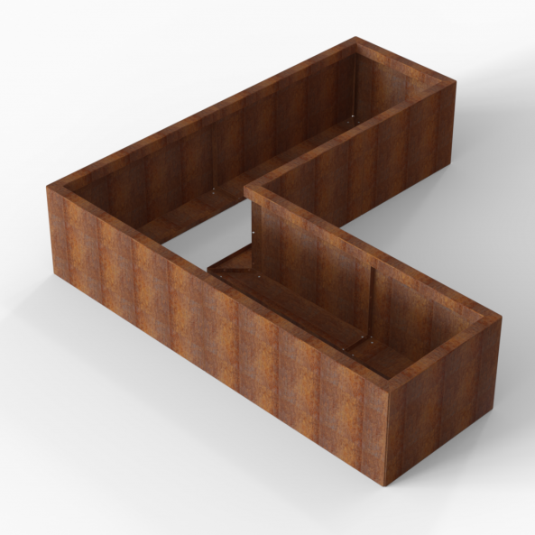 Plantenbak Module+ Corten 180x180x42 cm (60cm diep) - CORTEN