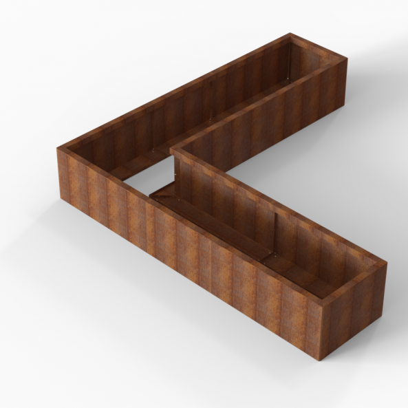 Plantenbak Module+ Corten 240x240x42 cm (60cm diep) - CORTEN