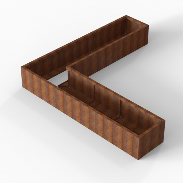 Plantenbak Module+ Corten 270x270x42 cm (60cm diep) - CORTEN