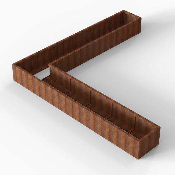 Plantenbak Module+ Corten 360x360x42 cm (60cm diep) - CORTEN