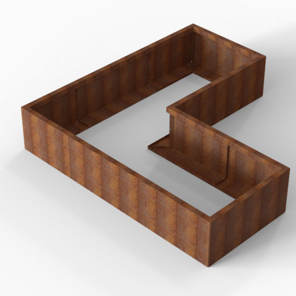 Plantenbak Module+ Corten 210x210x42 cm (90cm diep) - CORTEN