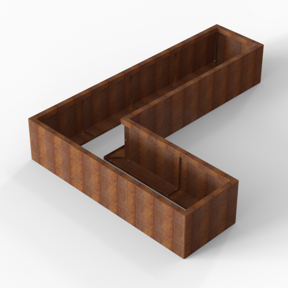Plantenbak Module+ Corten 240x180x42 cm (60cm diep) - CORTEN
