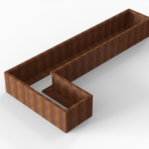 Plantenbak Module+ Corten 330x150x42 cm (60cm diep) - CORTEN