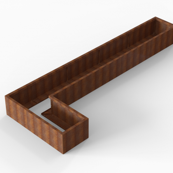 Plantenbak Module+ Corten 420x150x42 cm (60cm diep) - CORTEN